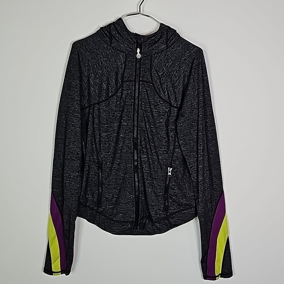 lululemon athletica Jackets & Blazers - LULULEMON size 12 dark gray hooded zip up jacket
